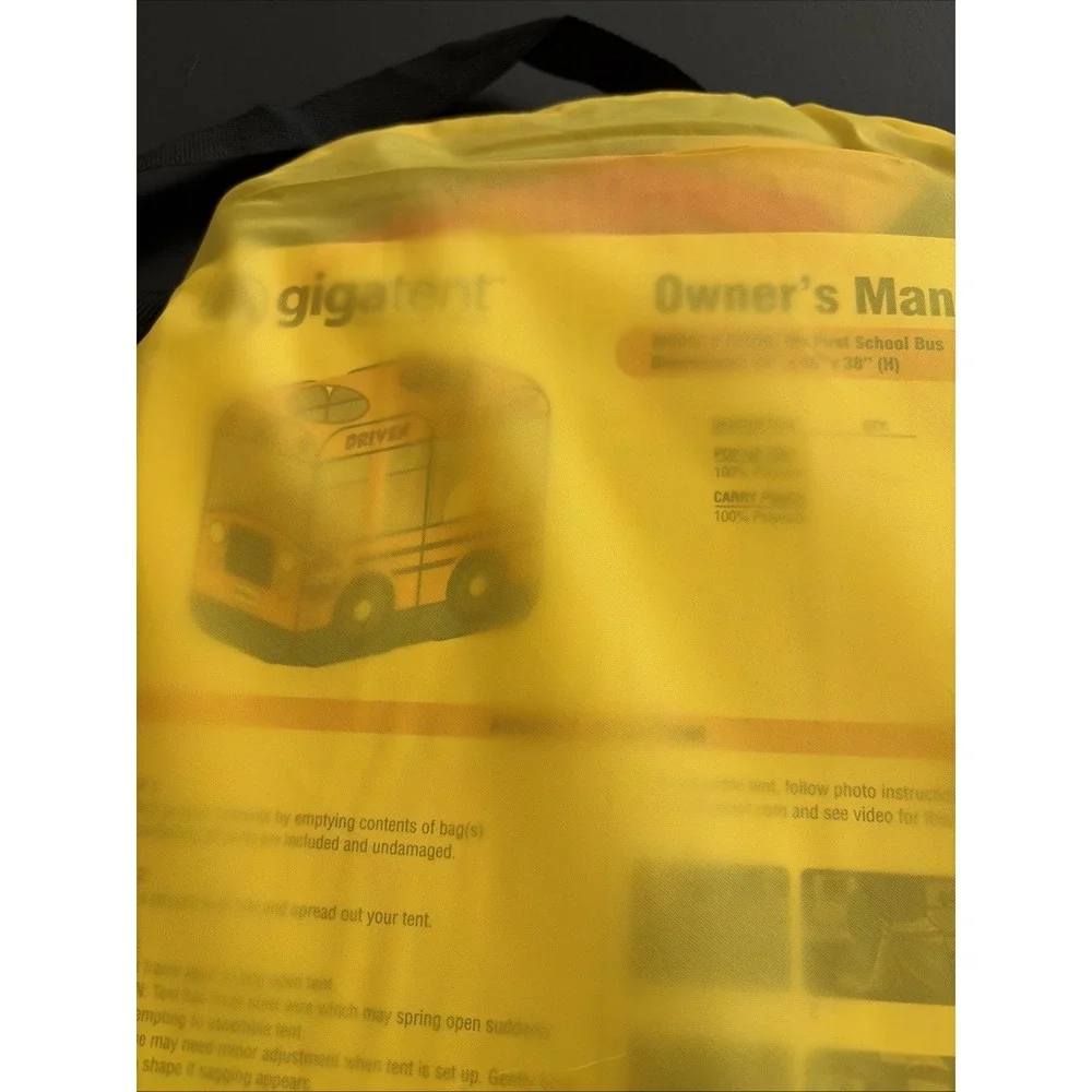 School Bus Pop Up Play Tent By Gigatent for Kids Boys & Girls Indoor Outdoor NEW